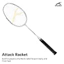 Hundred Aluminium POWERTEK 200 JR Badminton Racket with Full Cover (90G, White) gallery image