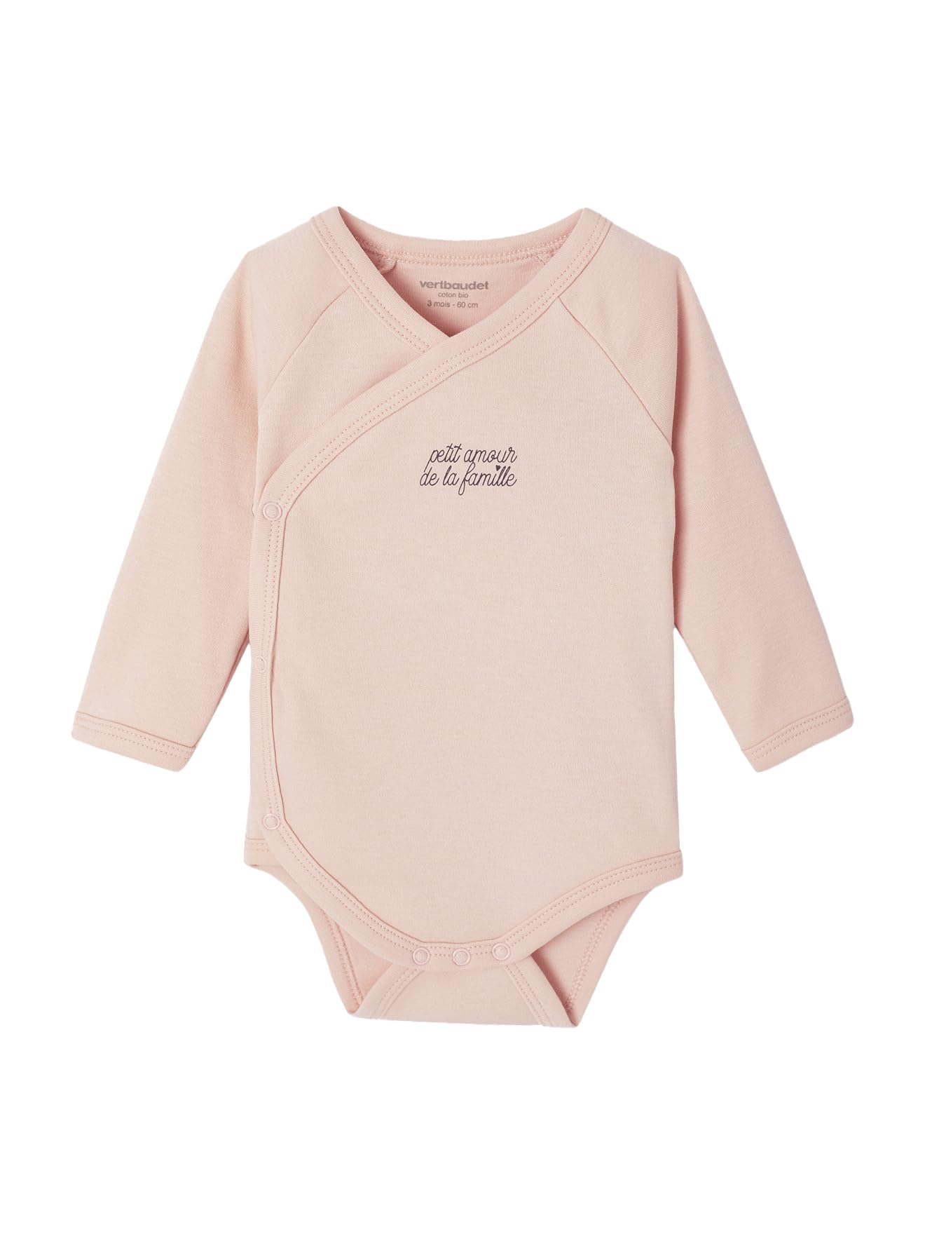 VERTBAUDET Lot de 5 Bodies Ouverture Naissance Coton Bio