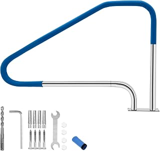 Garvee Sicherheitsgeländer für Badewanne und Pool, Edelstahl 304/316, Belastung 170 kg, rutschfester Griff, schnelle Installation, Zubehör für Bad und Spa, Größe 125 x 86 cm