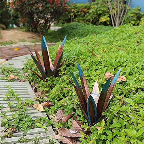 Tequila Rustic Sculpture, Diy Hand Painted Metal Agave Decor With Gazing Ball, Garden Yard Sculpture Lawn Home Ornaments, For Yard Stakes, Garden Figurines, Outdoor Patio (Small +Large +Gazing Ball) #TOP7