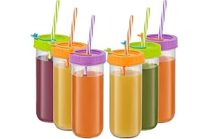 Freezer Cups for Smoothies: 6 Glass Drinking Jars for Smoothies and more