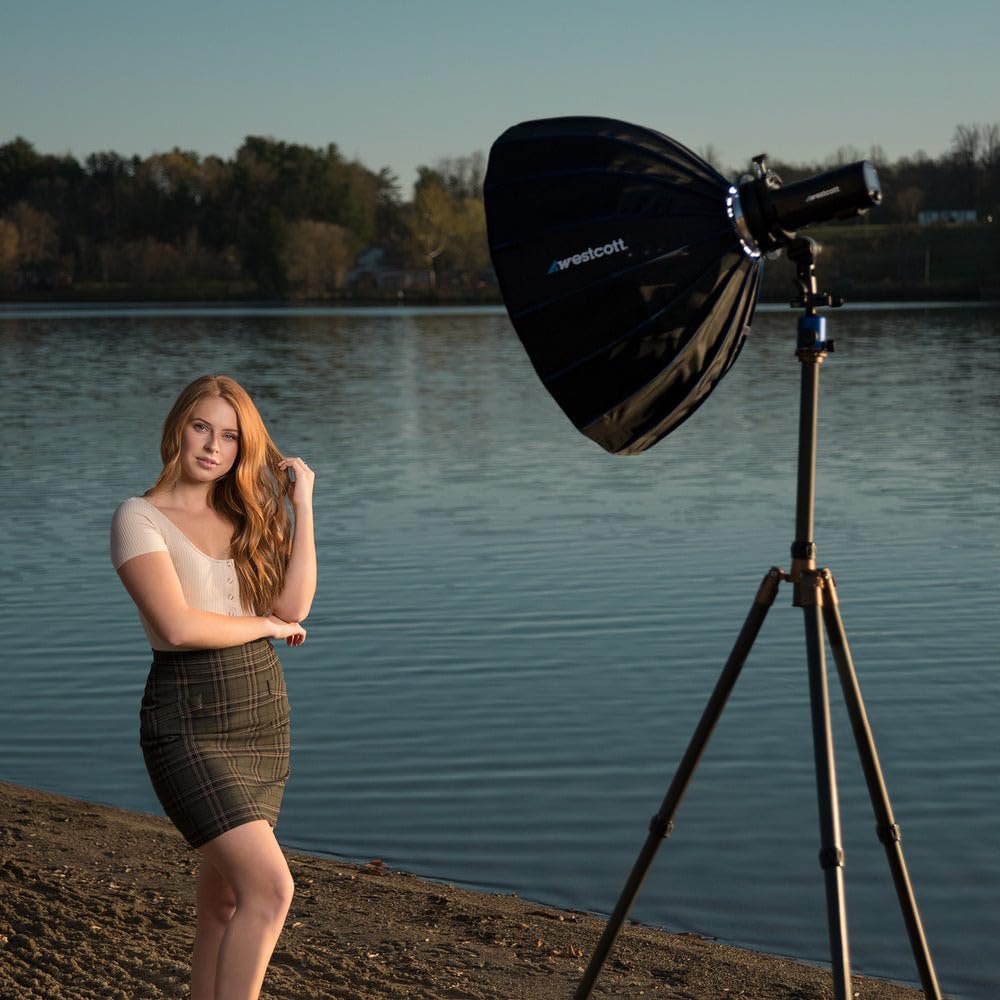 Westcott Przełącznik do naczyń kosmetycznych (biały) przenośne studio fotograficzne i zestaw softbox do lokalizacji - kompatybilny z wieloma markami oświetlenia fotograficznego