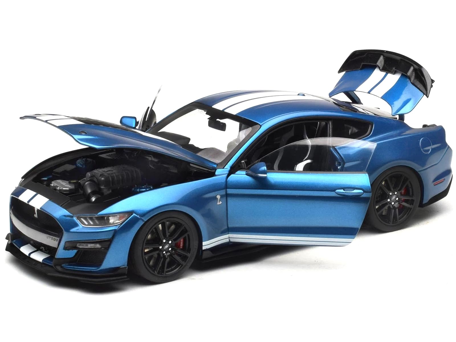 IXO Models 18RDC244-FO GT500 2022 metaliczny niebieski z białymi paskami 1/18 Diecast Model Car