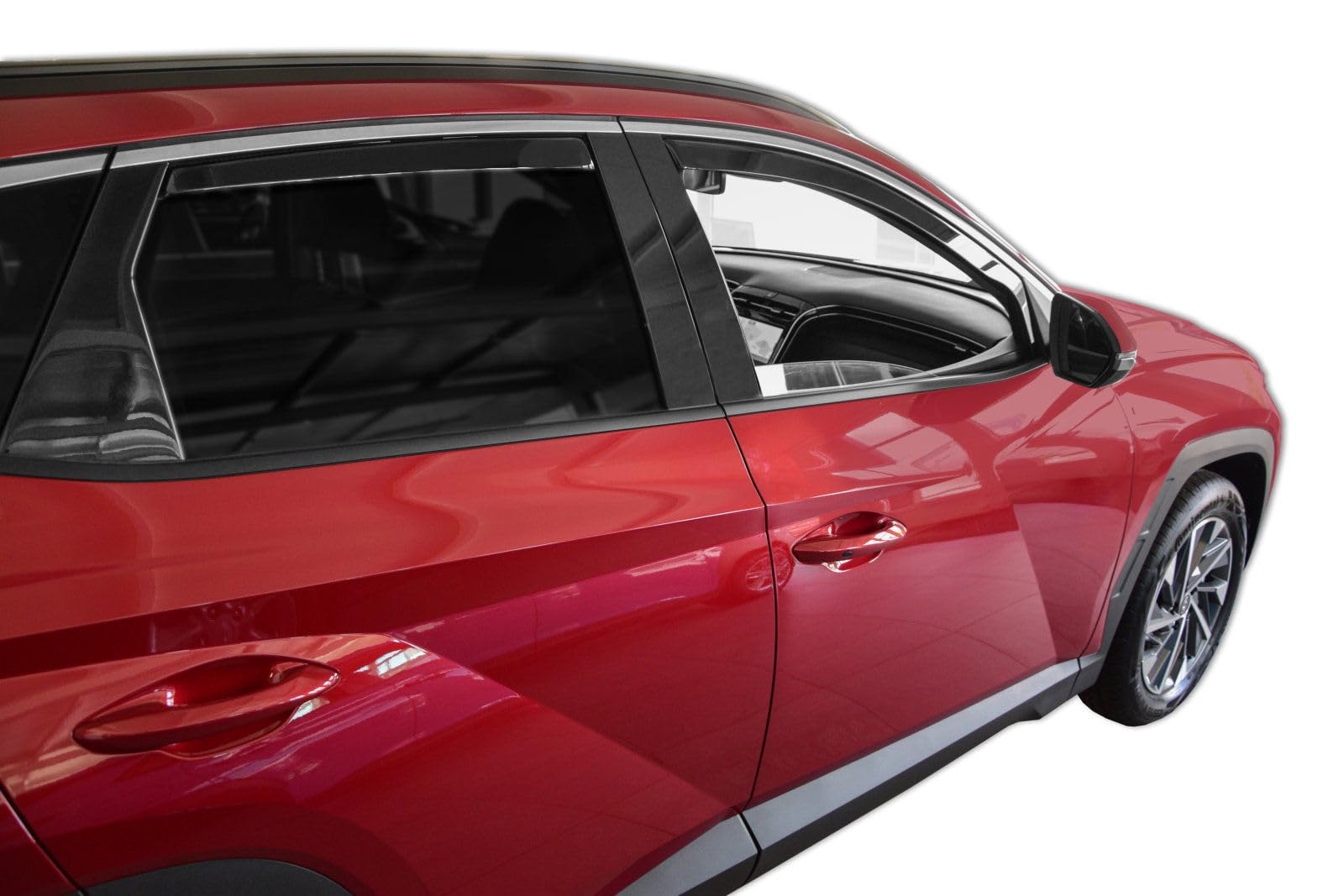 SCOUTT J&J Automotive GP Windabweiser passend für Hyundai Tucson 5-Türer ab 2020 4tlg, Vorne und Hinten Regenabweiser Passform Getönt Schwarz