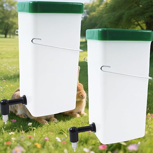 Paquete de 2 botellas de agua de conejo para jaulas, dispensador de agua de animales pequeños de 32 onzas para mascotas