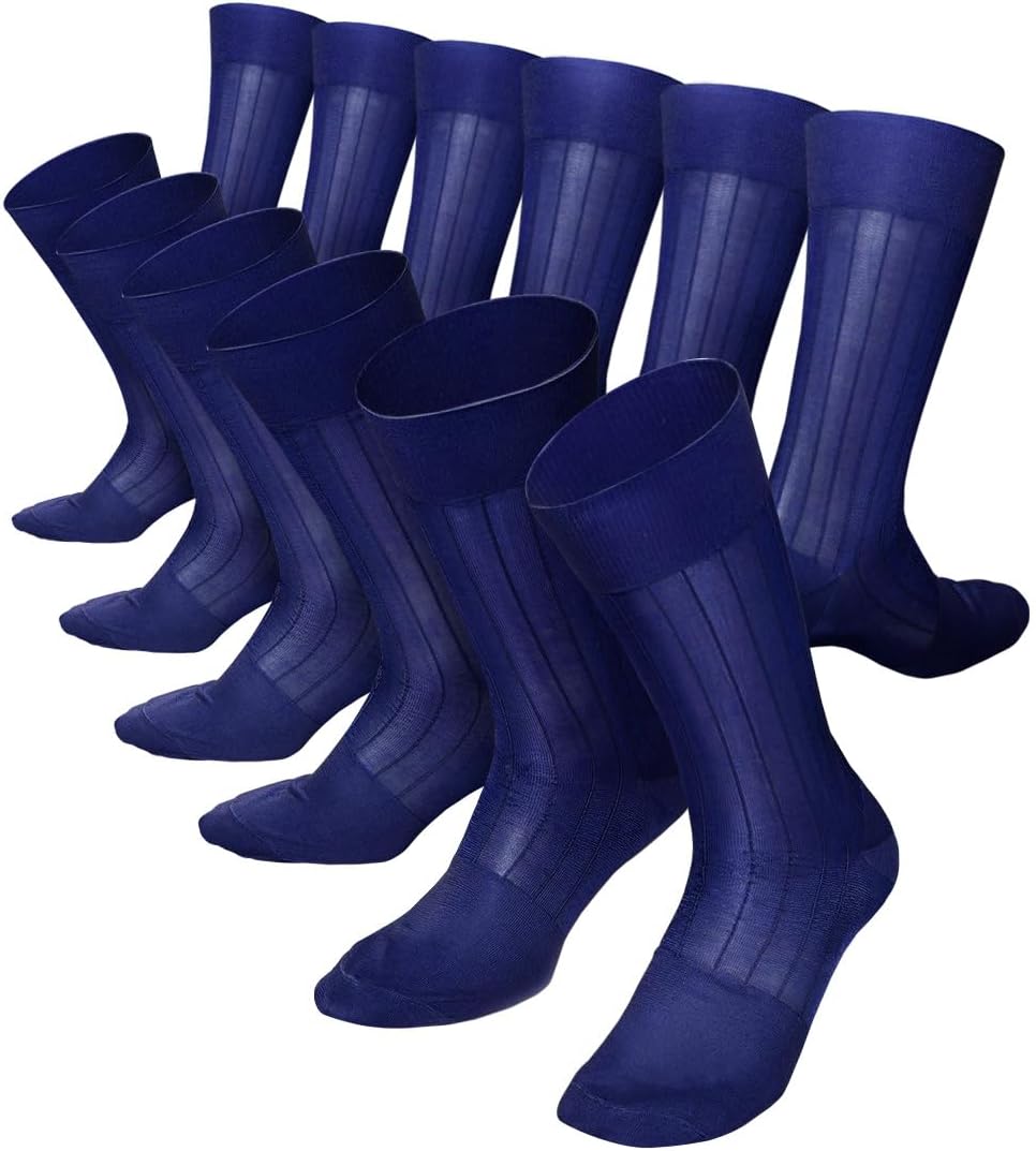 Men’s Ribbed Sheer Nylon Anklet Dress Socks - Soft, Breathable, No-Slip Comfort (12-Pack)