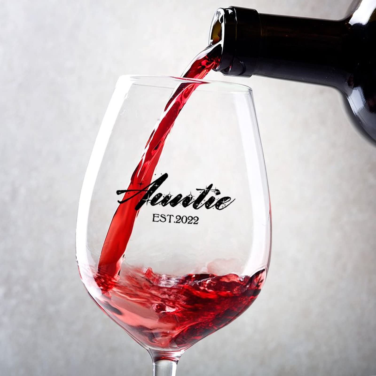 Verres à vin rouge Promoted to Auntie pour vos soirées en famille et apéritifs à la maison