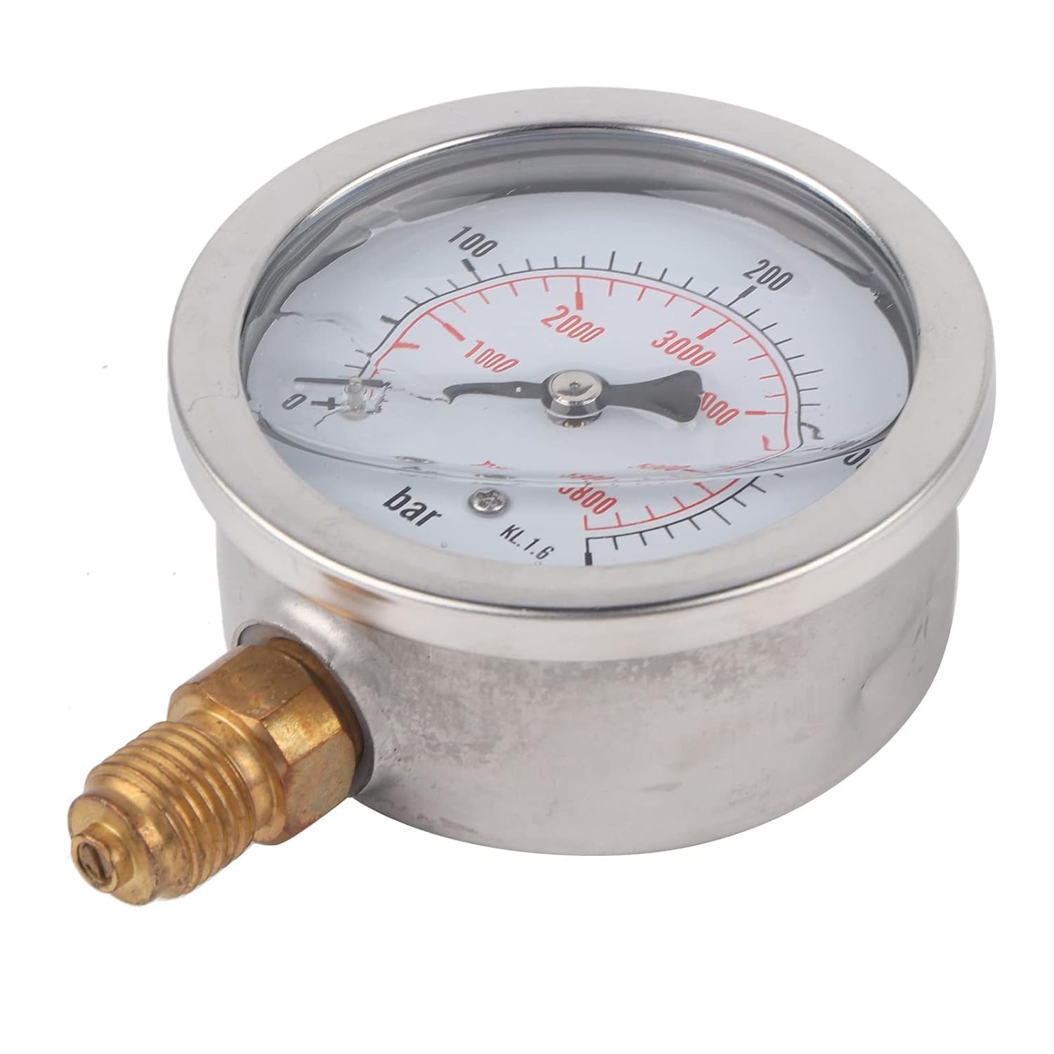Manometro Idraulico ad Alta Pressione, 0-400 Bar 0-5800 PSI Filettatura G1/4 Manometro ad Alta Pressione con quadrante da 68 mm per Test di Pressione di Aria, Gas, Acqua e Olio
