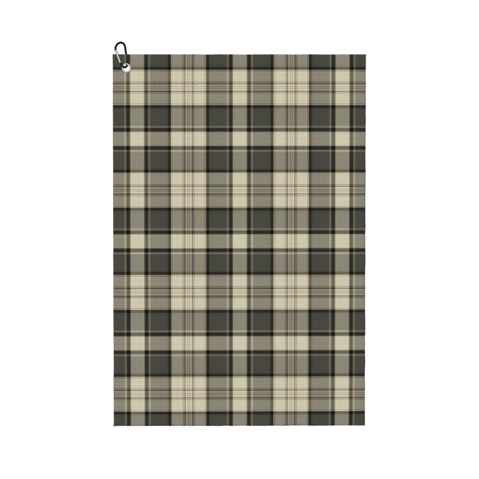 Oudrspo Seamless Plaid Pattern Golf Towel, Waffle Weave Sports Towel with Clip for Golf Course Daily Use