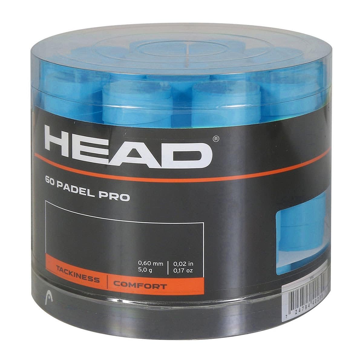 HEAD Unisex - Adult Padel Pro 60pcs Display Box Grip Tape, Blue, Pack of 60
