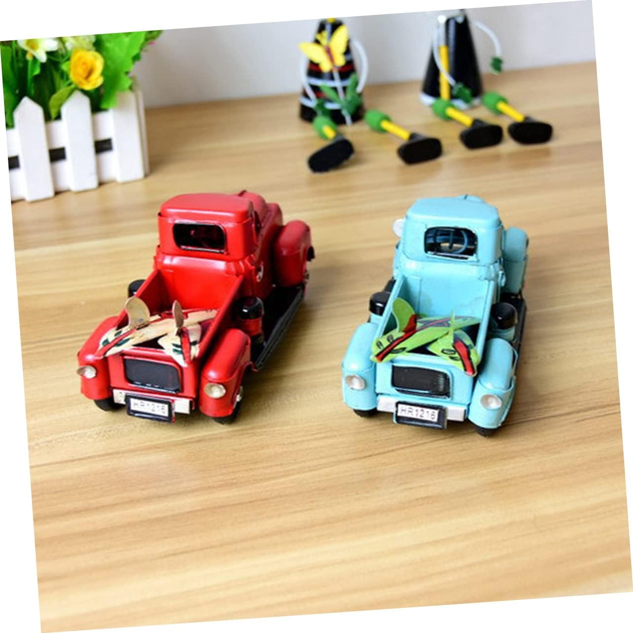Garneck Vintage Handmade Iron Car Model Mini Car Ornament for Home Decor Retro Desktop Decoration for Office and Collectors Unique Metal Toy