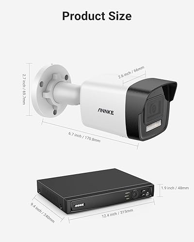 Miniatura 8 de ANNKE Sistema de cámara de seguridad H800 16CH 4K PoE con detección de movimiento de vehículos humanos, NVR H265+ de 8 MP y 8 cámaras Bullet IP