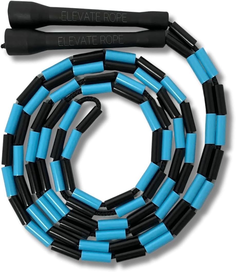 Elevate Rope Beaded Skipping Rope Adjustable 3 m with Free Training App - Rhythm & Control for Cardio Freestyle, Footwork & Beginners