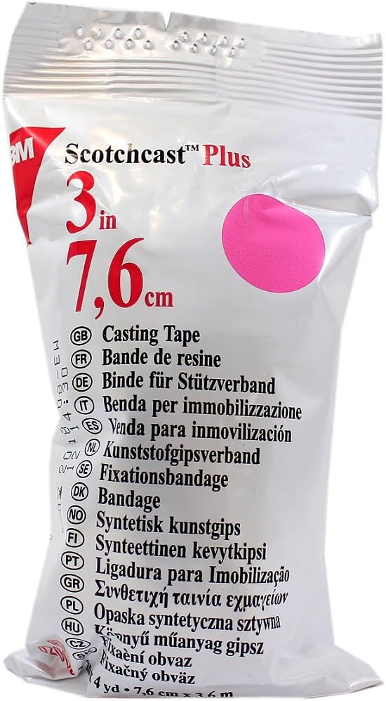 3m 82003X ScotchCast Plus Casting Tape 3" x 4 Yards - Pink - 1 Roll