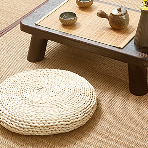 Upkoch Tatami Cushion Floor Pillow Straw Flat Seat Cushion Round Handmade Weaving Cushion Yoga Meditation Cushion For Garden Dining Room Home Decor Beige 30X30Cm #TOP6