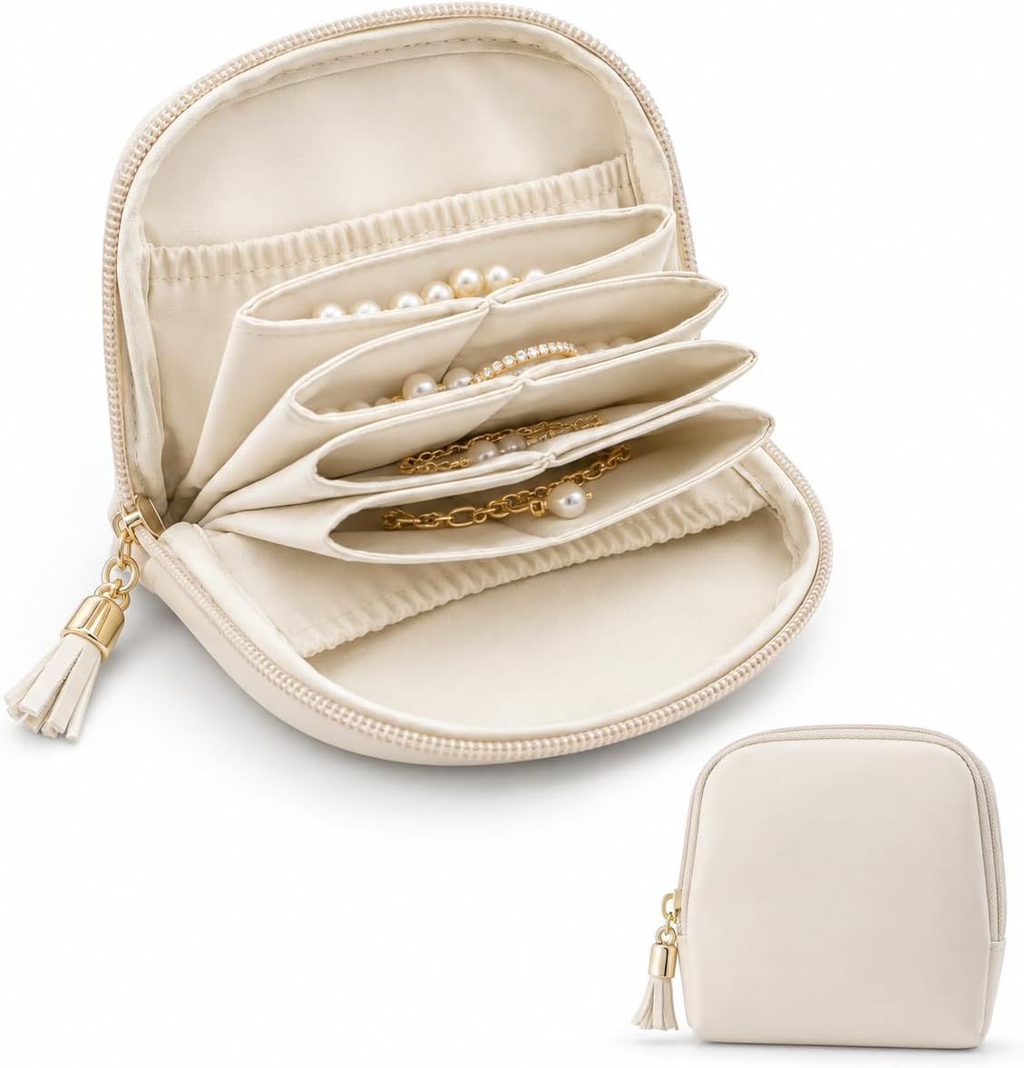 Ideal Swan Small Jewelry Case, Portable Large-Capacity Jewelry Pouch Bags