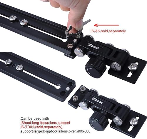 Miniatura 5 de iShoot Placa de liberación rápida de cámara de 8.661 in de largo, doble tobogán, con orificios de extensión de función, tornillos de 14 pulgadas,