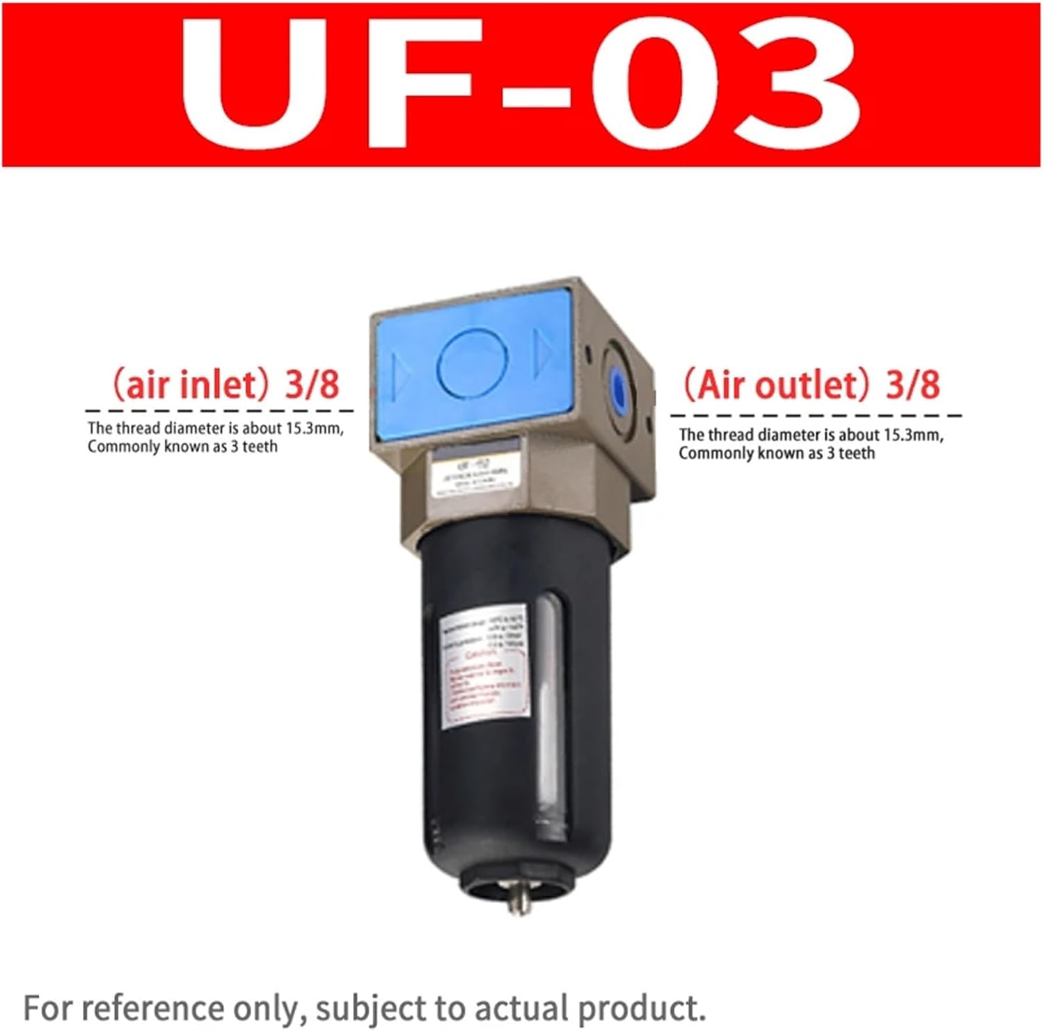 Pneumatic Reducing Valve UR/UF/UL/UFR/UFRL Air Source Treatment Oil Water Separator Air Filter Pressure Regulator UFR-02 UF-03(UF-03)