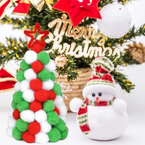 Miniatura 97 de MORFEN 150 pompones, pompones rojos de 1 pulgada para manualidades, bolas de pompón mullido, pequeños pompones para proyectos de manualidades, artes