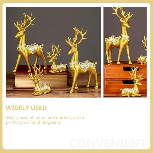 Miniatura 7 de Angoily Figuras de reno de Navidad doradas, juego de 4 piezas de estilo nórdico moderno, decoración de reno de Navidad para interiores, alce de