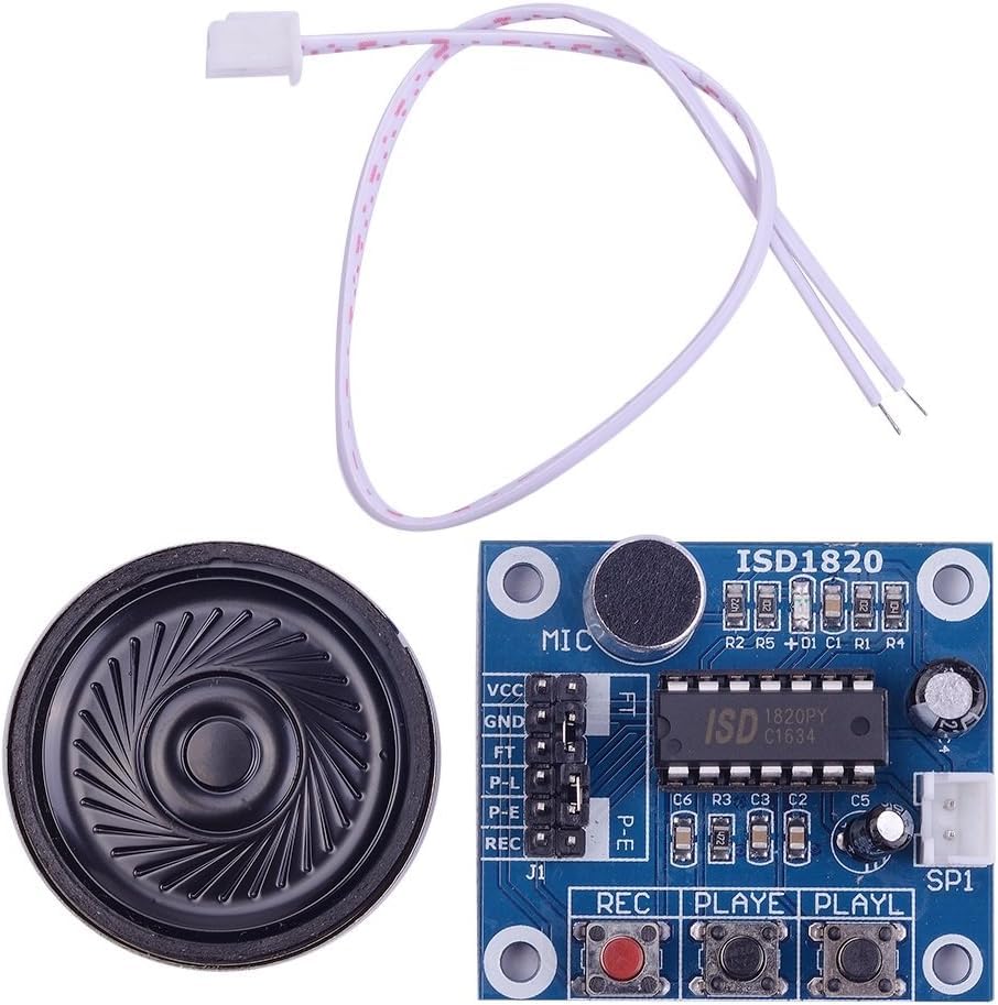 ISD1820 Voice Recording Playback Module Sound Recorder Board 10 Seconds Audio Recording with 8Ω 0.5W Speaker Microphone for DIY Voice Control Projects Embedded Systems Learning Kits-image-24