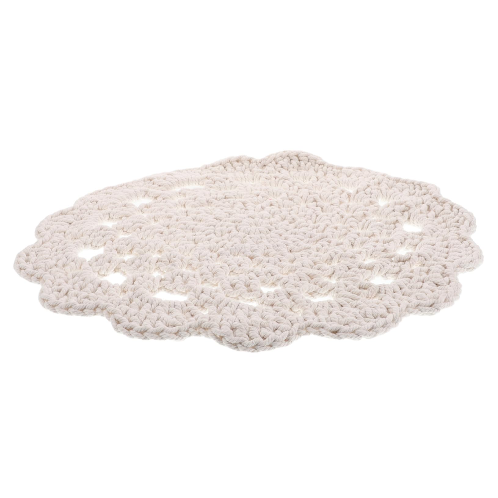 Dessous de verre rond en coton tressé tapis de tasse pour table
