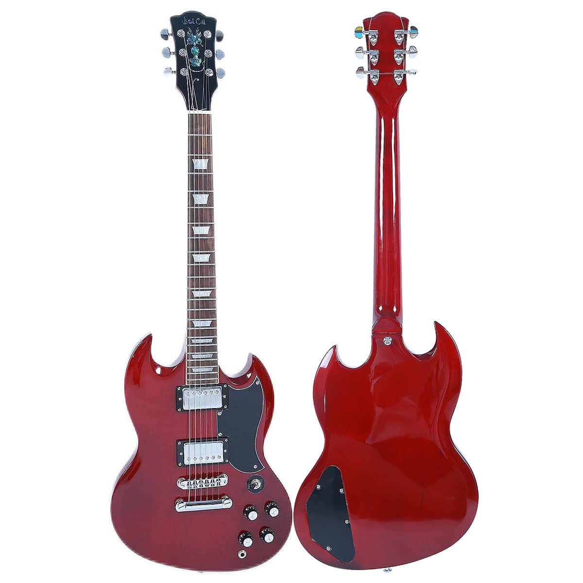 Bad Cat Instruments Electric Guitar, 6 String Double Cut Electric Guitar, Solid Mahogany Body and Ne