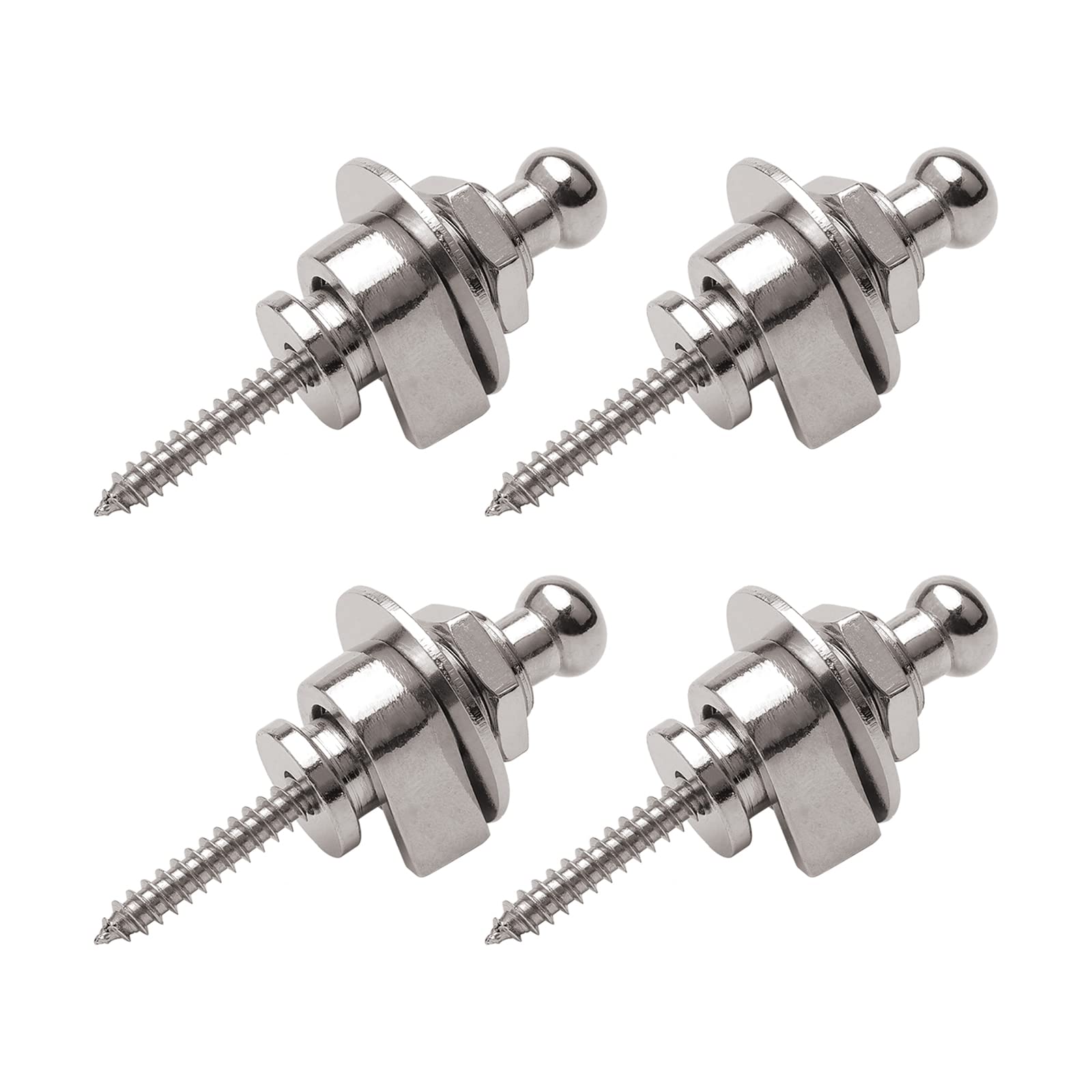 4 x Chrom Runde Köpfe Pins für Strat Tele Gitarre Gurt Schlösser Bass Body