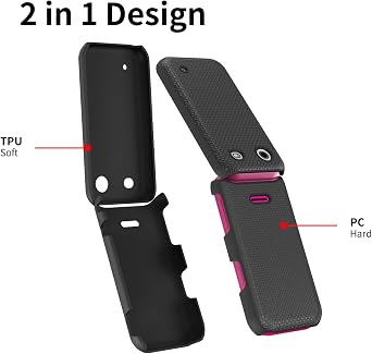 Ailiber for HMD Barbie Flip TA-1681 Case Slim Cover, Screen Protector-Black