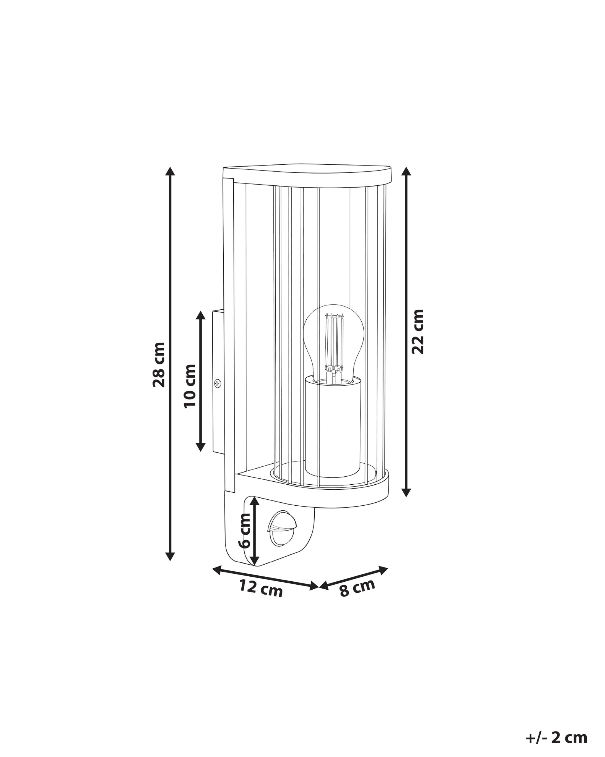 Beliani Applique da esterno con sensore di movimento e illuminazione d'accento, IP44, alluminio nero,