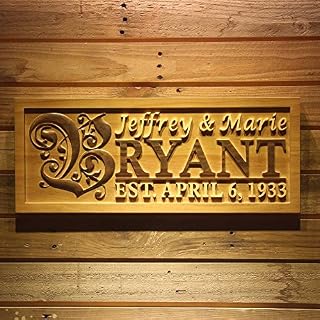 ADVPRO wpa0246 Personalized Custom Wedding Anniversary Family Sign Surname Last First Name Rustic