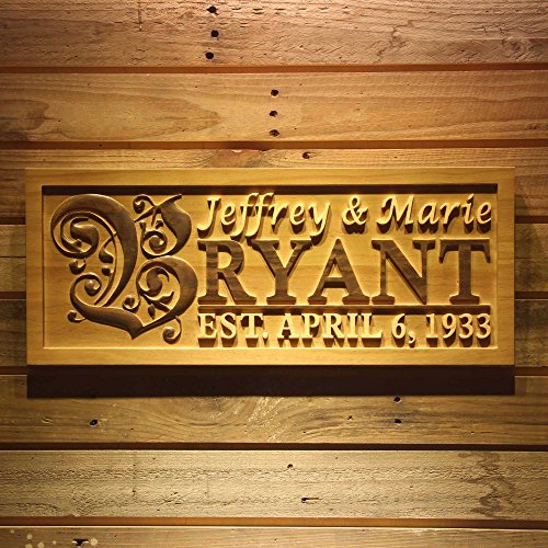ADVPRO wpa0246 Personalized Custom Wedding Anniversary Family Sign Surname Last First Name Rustic