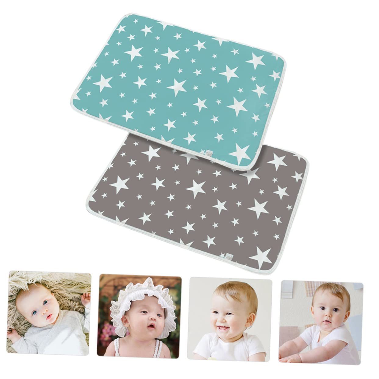 BESPORTBLE 2pcs Urine Pads Breathable Changing Mats for Cribs Strollers and Changing Tables Educational Design