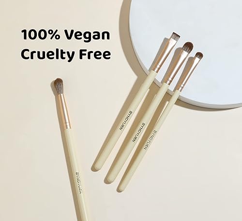 Miniatura 7 de Juego de brochas para sombra de ojos, corrector, delineador de ojos y brocha para cejas, 12 brochas de maquillaje de ojos con fibra sintética suave