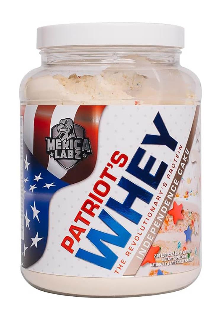 'Merica Labz Patriot's Whey, The Revolutionary's Protein, 25G Protein, 25 Servings (Independence Cake)