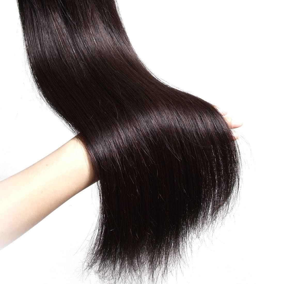 UNICE Hair 10A Malaysian Straight Human Hair 3 Bundles Unprocessed Virgin Human Hair Weave Extensions (16 18 20 inch)