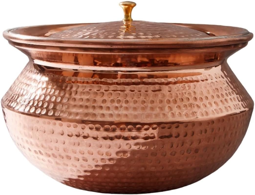 Amazon.com: Generic Copper Round Base Cookware with Lid, 3 Liters, Tin ...
