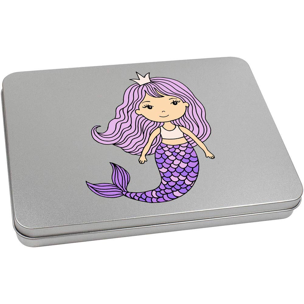 Azeeda 220mm 'Mermaid' Metal Hinged Tin/Storage Box (TT00127962)