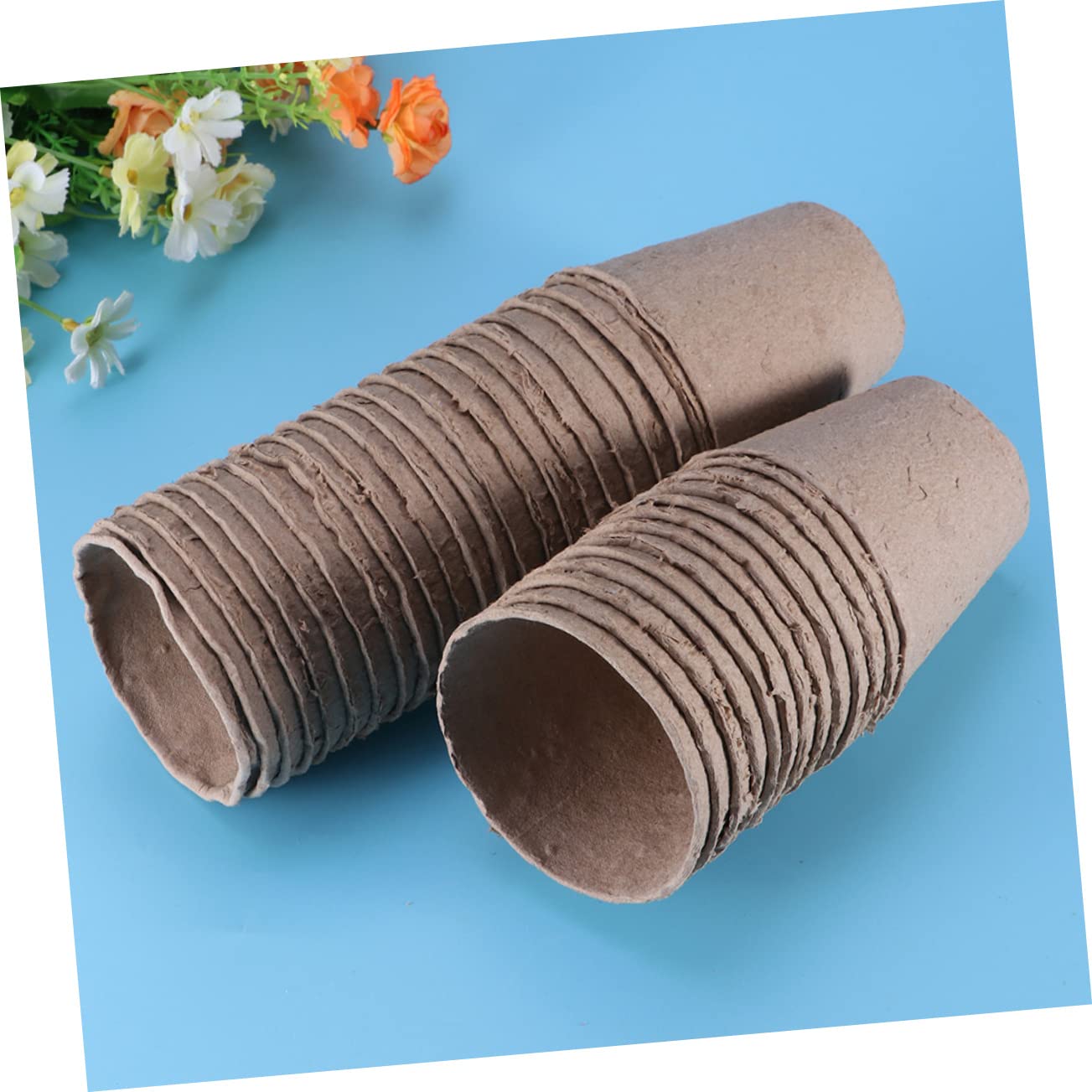 iplusmile 100pièces Pot De Pépinière Godets De Culture Pâte à Organique pour Jardin avec Étiquettes pour Plantes