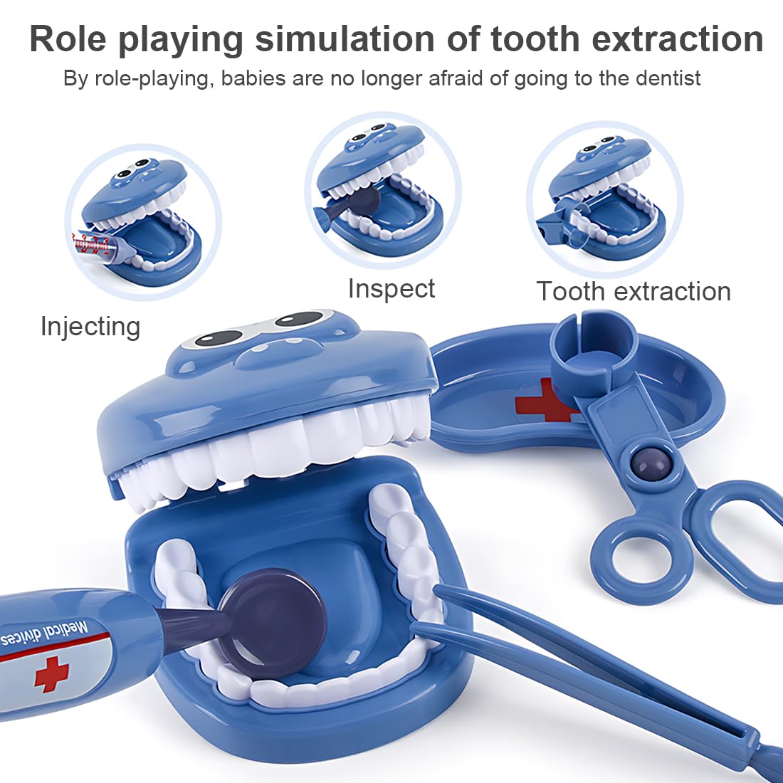 GXGM Set da 9 pezzi kit dottoressa bambina, valigetta dottore bambini,Dentista Giocattolo,Gioco Dentista Bambini Con Attrezzi Per Dentisti,Giochi Di Ruolo Bambini 3 Anni