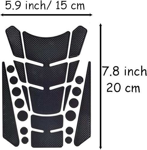 Miniatura 2 de 1 Juego de Calcomanía Universal 3D Negra para Tanque de Gasolina de Motocicleta, Almohadilla Calcomanía Protectora de Tanque de Combustible