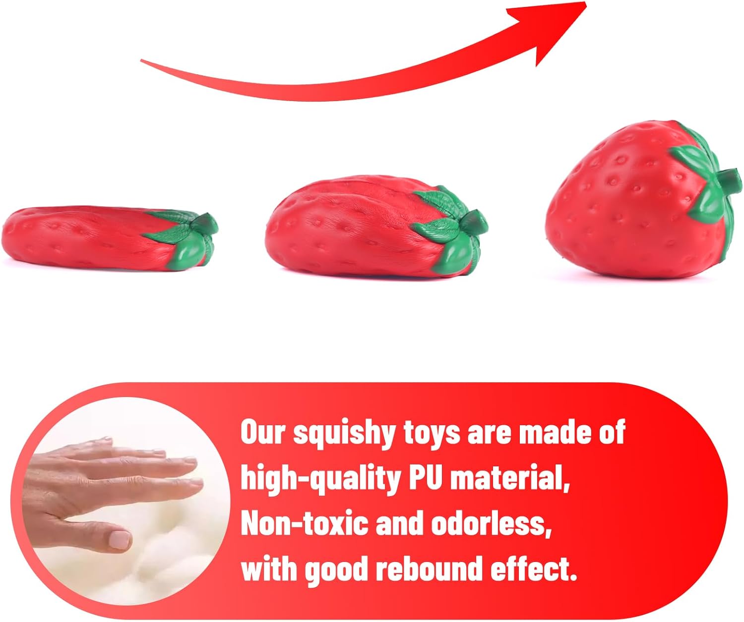 Anboor Squishies Jumbo Slow Rising Kawaii Scent Squishies Strawberry Squeeze Toys for Girls Boys
