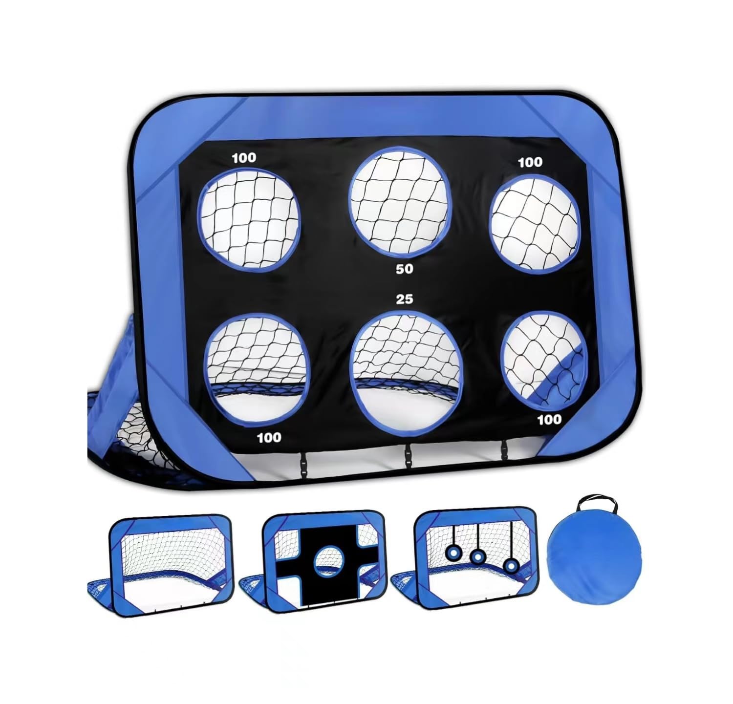 Soccer Goal, Foldable and Portable Soccer Goal net with Carry Bag, Football Training Equipment for Indoor, Outdoor, 4 Modes Pop Up Football Goals for Kids.