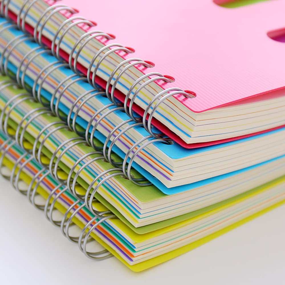 SagaSave Cuaderno espiral A5, Bloc de notas de tapa dura Forrado 120 páginas Cuaderno cuadriculado punteado, Cuaderno estético de diario encuadernado con alambre (4 colores)