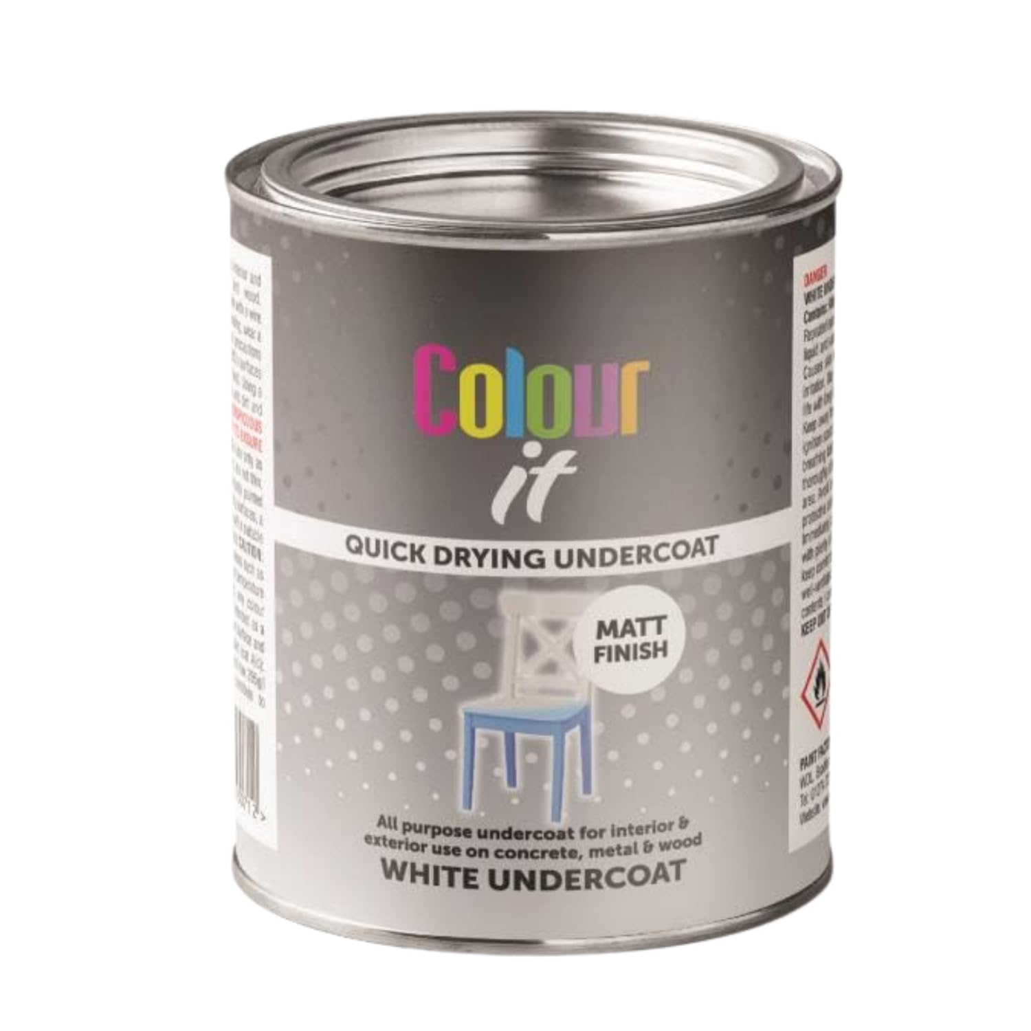 Inspired Essentials 300ml Non Drip Paint Tin Exterior Interior Hard Drying Performance Multi-Purpose Tin for Metal, Wood, Plastic, Walls with Perfect Finish (1, White Undercoat Matt) โ image 1