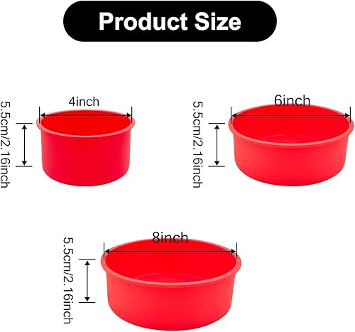 Miniatura 2 de 3 moldes redondos de silicona para hornear moldes de silicona de liberación rápida para hornear moldes de cocina antiadherentes reutilizables para