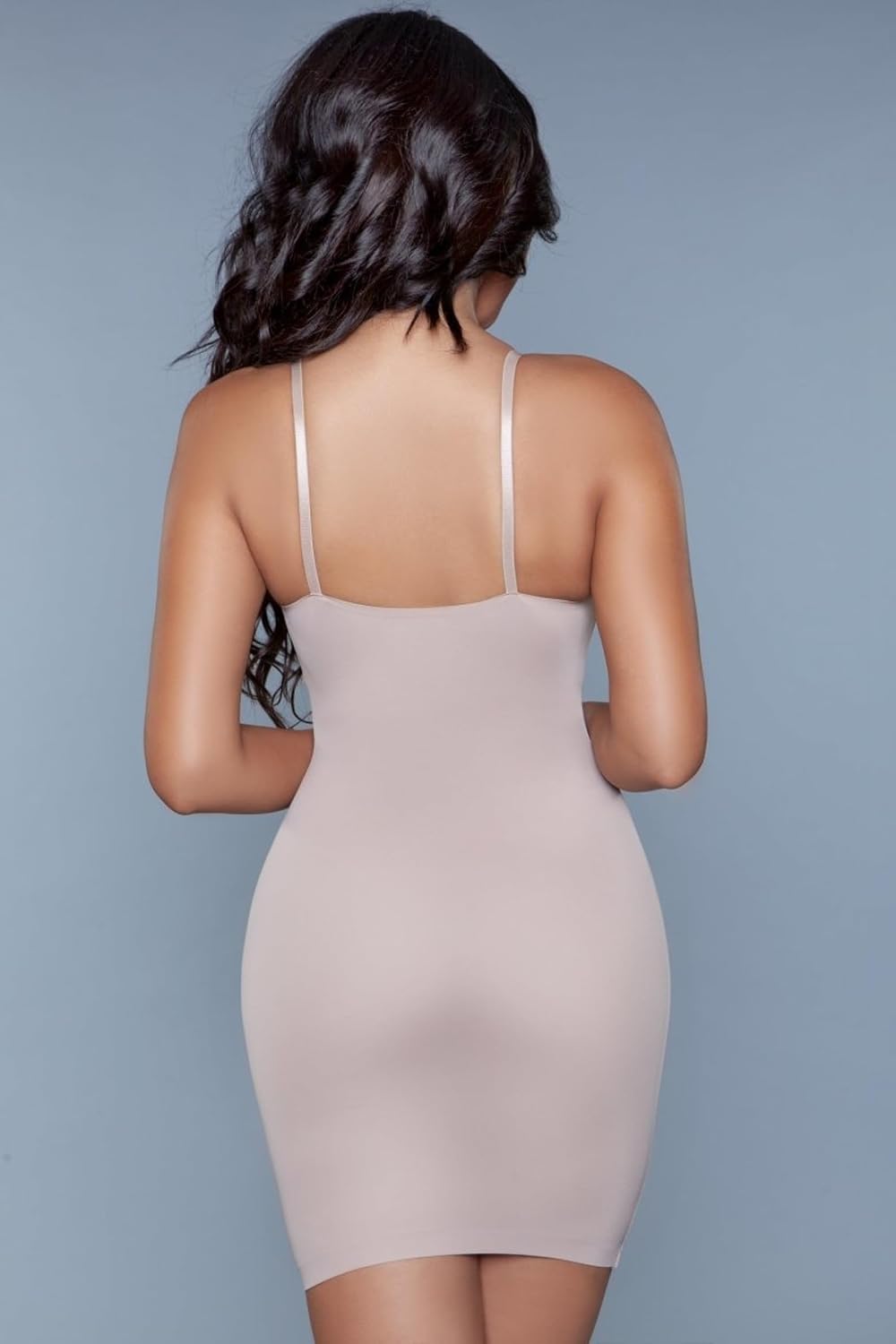 Be Wicked Womens Curved Craze Seamless Shapewear Dress, L-XL, Nude