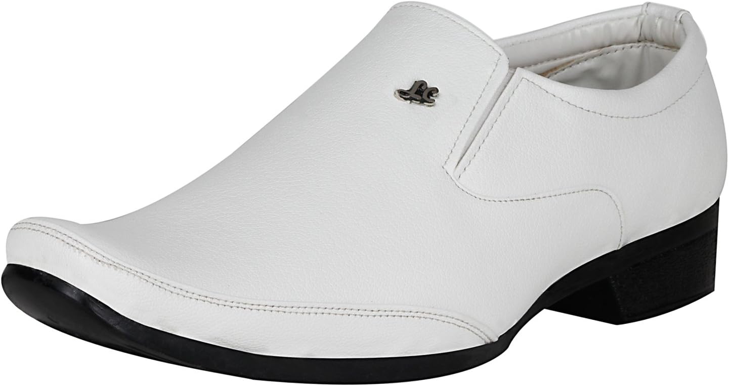 Kraasa Men's White Synthetic Formal Shoes - 9