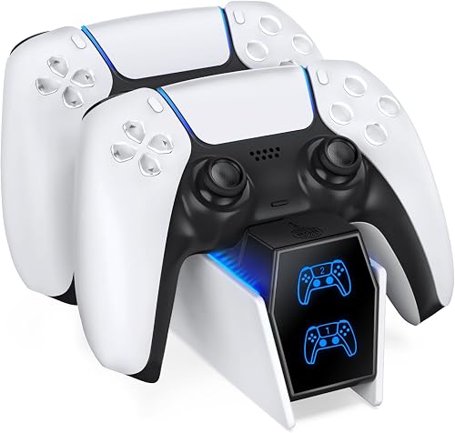 PS5 Charging Station, Playstation 5 PS5 Controller Charger Station with 2 Pack Fast Charging Cords Replacement for Sony DualSense Controller, OIVO PS5 Remote Control Charger, Charging Docking Station