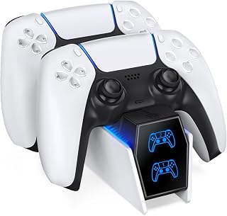 OIVO PS5 Controller Charger, 2H Fast Charger with 2 Cable Types, PS5 Charging Station for PlayStation 5 Controllers P4 Interactive Figure